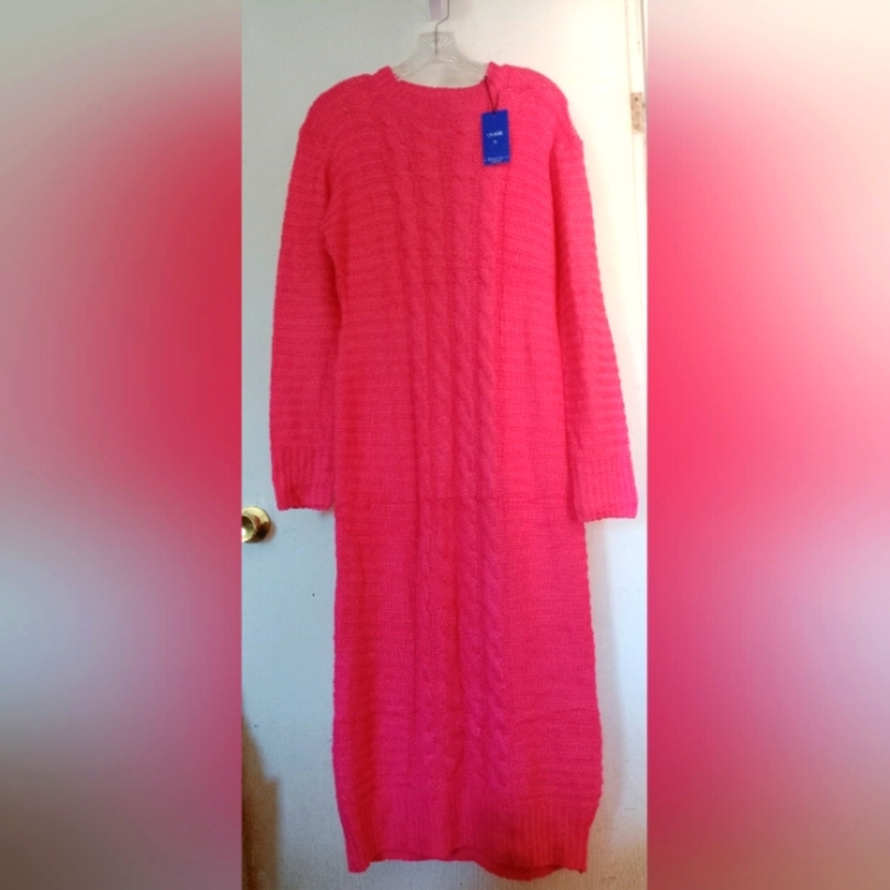CHOU YATOU Pink Knit Dress Sz.Small‎ NEW